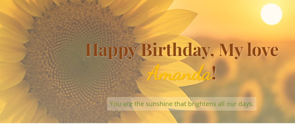 Happy Birthday Amanda!